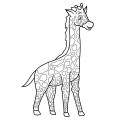 Cute giraffe cartoon isolated on white background