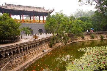 A pond in the Hua Qing Palace,Hua Qing,Huaqing,Xi'an - obrazy, fototapety, plakaty
