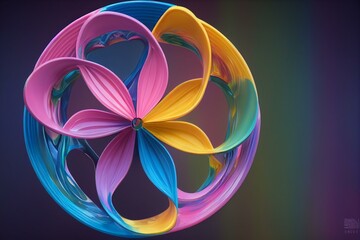 Obraz na płótnie Canvas rainbow colors plastic pinwheel. Generative AI