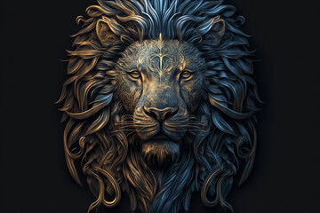 High detailed Italian style art of a lion, generative AI