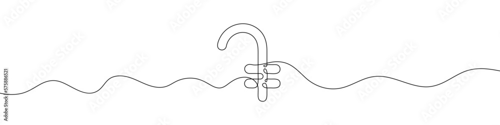 Wall mural continuous line drawing of dram currency symbol. line art of armenian dram currency symbol. vector i