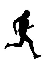 Fototapeta na wymiar men athlete runner black silhouette