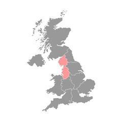 North west England, UK region map. Vector illustration.