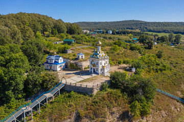 Southern Urals, Krasnousolsk Resort: Church of the Tabyn icon of the mother of God. Aerial view.