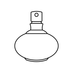 Bottle of perfume. Silhouette of perfume bottle. Arome bottle linear icon. Vector illustration
