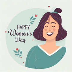 Happy women's day card with flowers generated ai