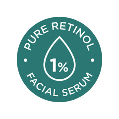 Pure retinol icon. Facial serum. One percent.