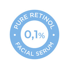 Pure retinol icon. Facial serum. 0,1 percent.