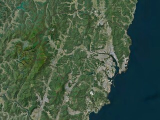 Ulsan, South Korea. High-res satellite. No legend