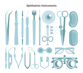 Optometrist or ophthalmic instruments. Eye exam equipment