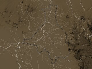 Upper Nile, South Sudan. Sepia. No legend