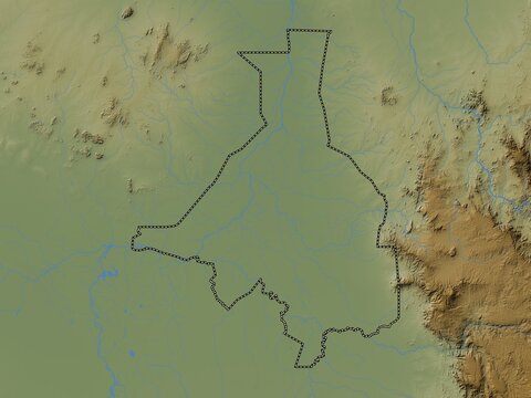 Upper Nile, South Sudan. Physical. No legend