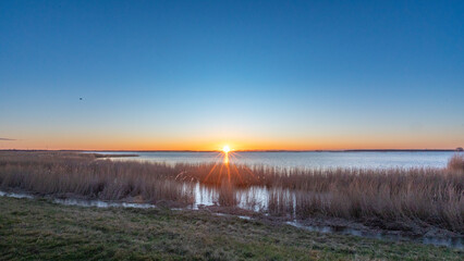 Sonnenaugang am Bodden in Zingst.