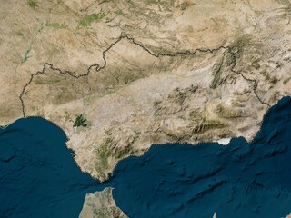 Andalucia, Spain. Low-res satellite. No legend