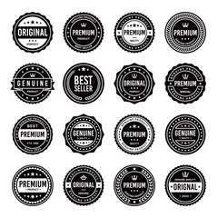 Classic Vintage Retro Premium Vector Badge, Emblem, Logo, Label, Sticker, Stamp, Symbol, Seal, Banner Frame Collection Set