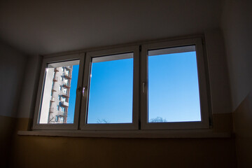 The window seen in the stairwell