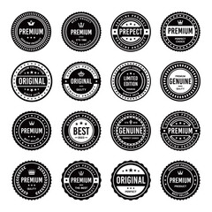 Classic Vintage Retro Premium Vector Badge, Emblem, Logo, Label, Sticker, Stamp, Symbol, Seal, Banner Frame Collection Set