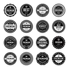 Classic Vintage Retro Premium Vector Badge, Emblem, Logo, Label, Sticker, Stamp, Symbol, Seal, Banner Frame Collection Set