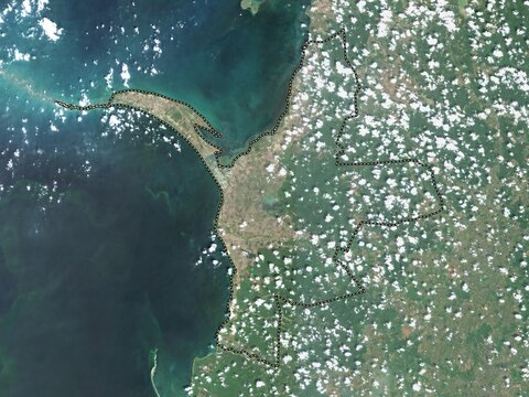 Mannar, Sri Lanka. Low-res satellite. No legend