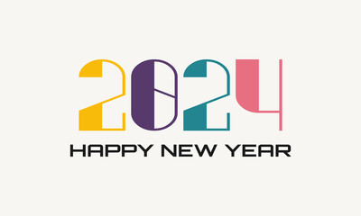 Happy New Year 2024 background. Design for cover, brochure,card, banner, web template with wishes.Vector illustration