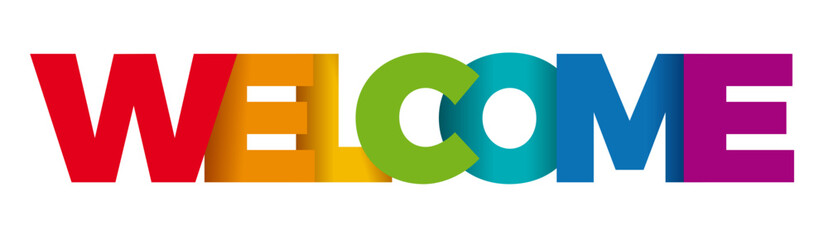The word Welcome. Vector banner and logo with colorful text