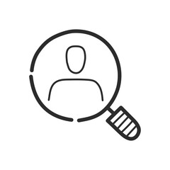 Customer search icon. Hand drawing design style. Vector.
