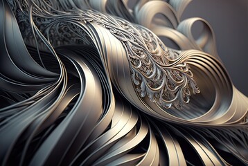 Silver Strands - An Elegant Work of Art Generative AI