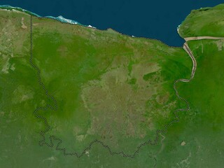 Coronie, Suriname. Low-res satellite. No legend