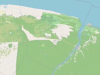 Marowijne, Suriname. OSM. No legend