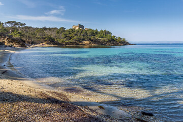 Beach of Alycastre in Porquerolles, South of France