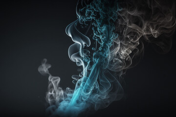 smoke on a black background,  Created using generative AI tools. - obrazy, fototapety, plakaty