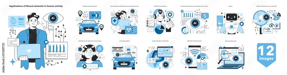 Poster neural network application in human activity set. self-learning computing