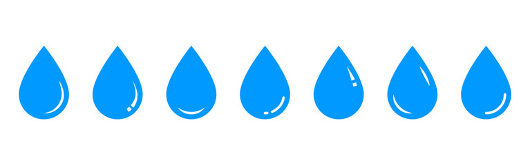 Vector Water blue drop icon set illustration