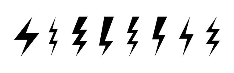 Vector Lightning bolt icon set illustration