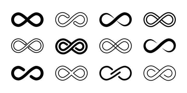 Vector Infinity loop icon set illustration
