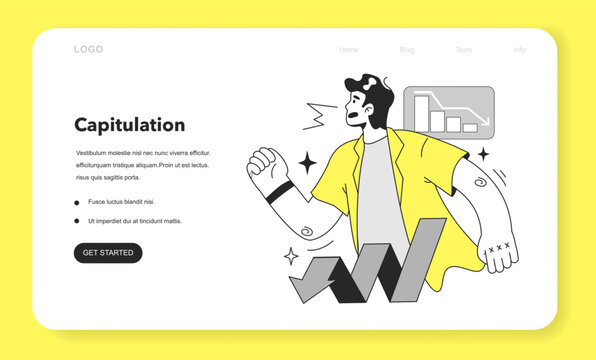 Cycle of investor emotions web banner or landing page.