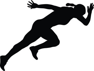 start running sprint female athlete black silhouette