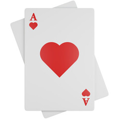 3D Icon Illustration Red Ace Card