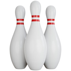 3D Icon Illustration Three Pin Bowling
