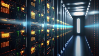Network server room. Based on Generative AI