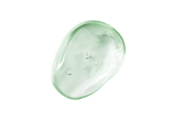 Serum gel swatch isolated on white background. Cosmetic transparent gel serum texture.