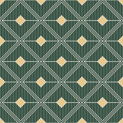 Abstract Art Deco Squares Lines Geometric Psychedelic Hypnotic Seamless Pattern Vector Design Trendy Fashion Colors Perfect for Interior Design Wall Paper or Fabric Print