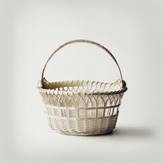 Fototapeta na wymiar Empty picnic basket white background studio lighting