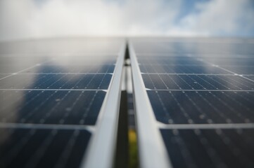 Power solar panels ,alternative clean green energy concept. Environmental protection