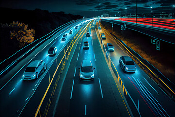 Electric car concept running on the road