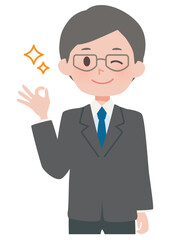 ミドル男性ポーズ　スーツ