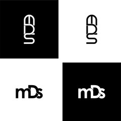 mds typography letter monogram logo design set