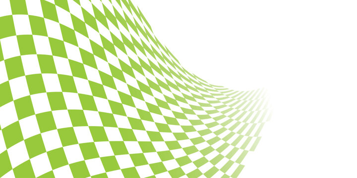 Light green and white checkered abstract background. Race background with space for text. Racing flag vector illustration. Flag race background. 