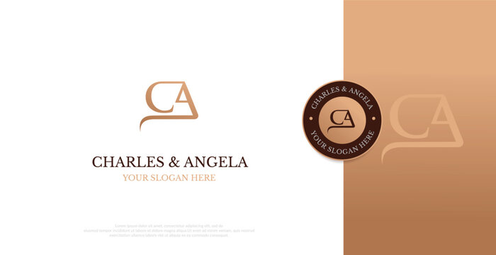 Initial CA Logo Design Vector 
