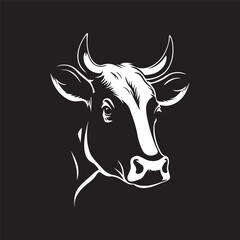 cow head vector logo holstein cow portrait stylized symbol